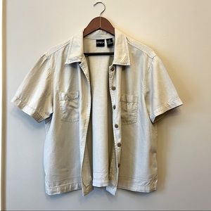 Linen cropped button down